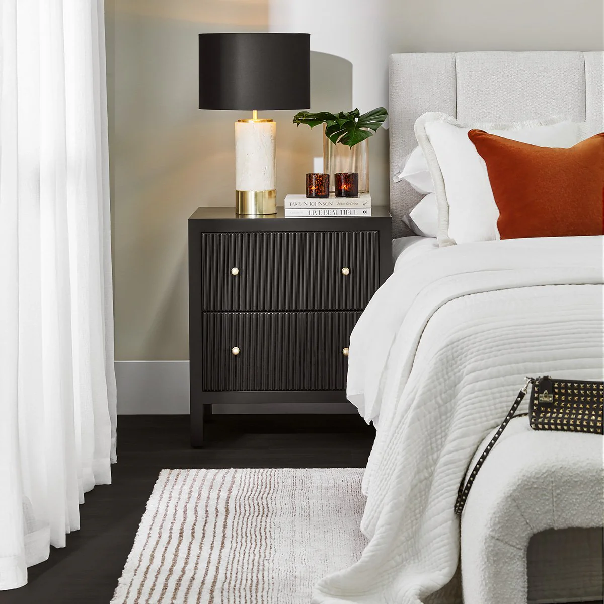 Ariana Bedside Table - Large Black - Image 6