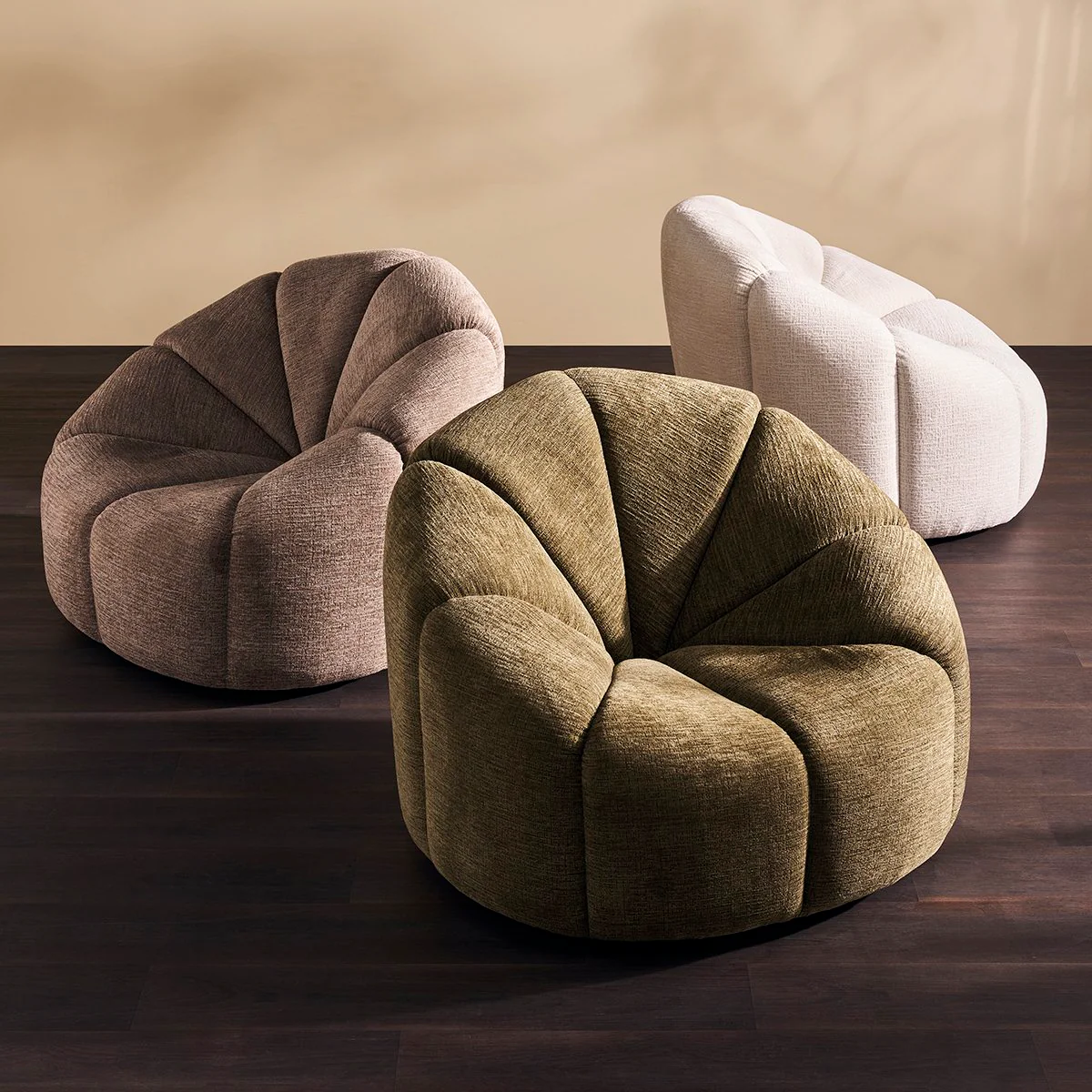 Avalon Swivel Occasional Chair - Olive Chenille - Image 3