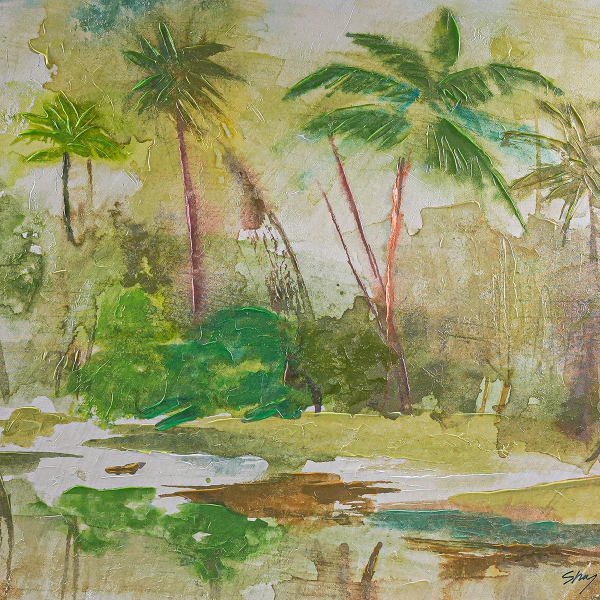 Calm Oasis Series I Enhanced Canvas Print - Image 4