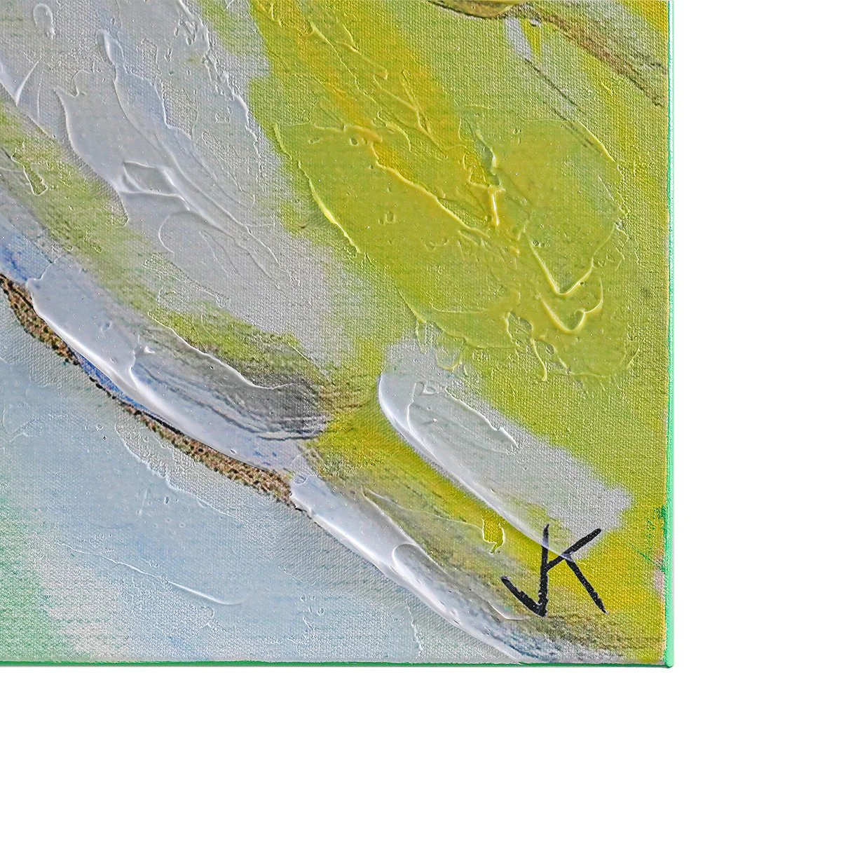 Green Budgie Enhanced Canvas Print - Image 5