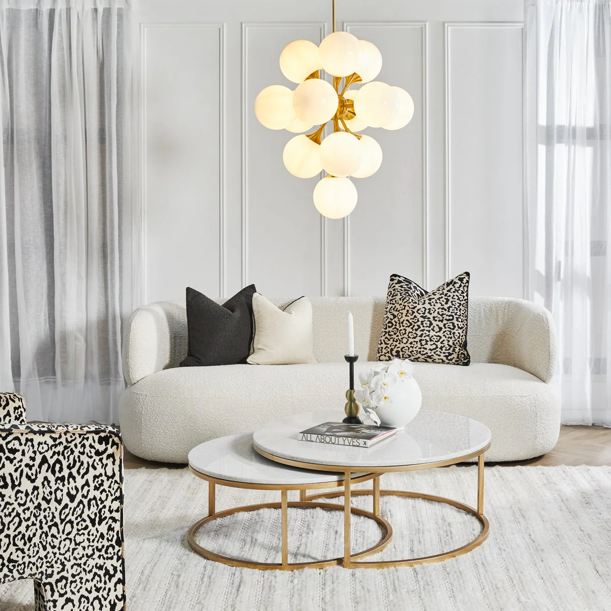 Greenwich 3 Seater Sofa - Ivory Boucle - Image 4