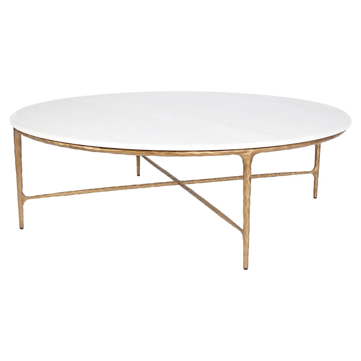 Heston Marble Round Coffee Table - Brass - Image 3