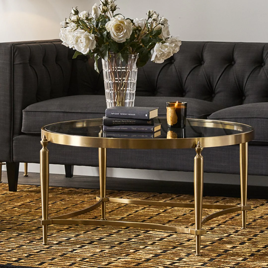 Jak Glass Coffee Table - Gold - Image 4